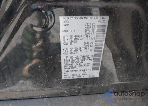 2015 Nissan Rogue Sl from USA, damaged, VIN 5N1AT2MV1FC834973